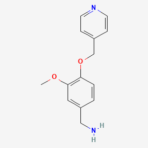 [3-Methoxy-4-(pyridin-4-ylmethoxy)phenyl]methanamine