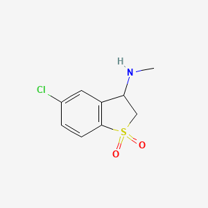 molecular formula C9H10ClNO2S B13653070 5-Chloro-3-(methylamino)-2,3-dihydrobenzo[b]thiophene 1,1-dioxide 