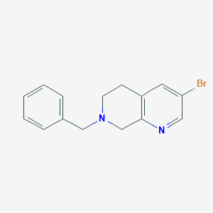 molecular formula C15H15BrN2 B13653156 7-Benzyl-3-bromo-5,6,7,8-tetrahydro-1,7-naphthyridine 