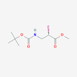 molecular formula C9H16FNO4 B13653170 Methyl (S)-3-((tert-butoxycarbonyl)amino)-2-fluoropropanoate 