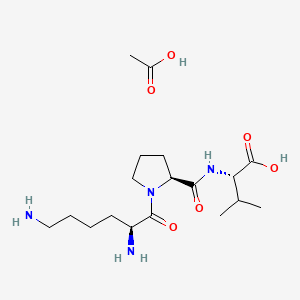 molecular formula C18H34N4O6 B13653176 L-lysyl-L-prolyl-L-valine acetate 