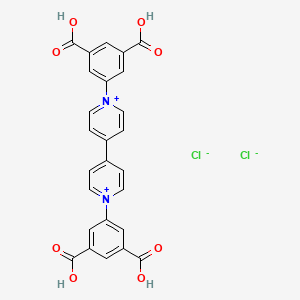 molecular formula C26H18Cl2N2O8 B13653306 1,1'-Bis(3,5-dicarboxyphenyl)-[4,4'-bipyridine]-1,1'-diium chloride 