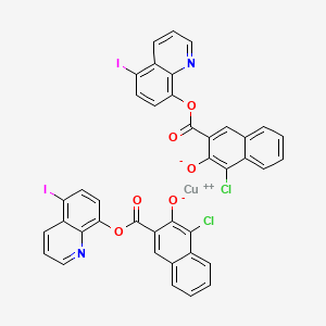 molecular formula C40H20Cl2CuI2N2O6 B13653337 Copper(2+) bis(1-chloro-3-{[(5-iodoquinolin-8-yl)oxy]carbonyl}naphthalen-2-olate) CAS No. 63717-32-8