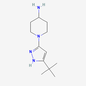 molecular formula C12H22N4 B13653351 1-(3-(tert-butyl)-1H-pyrazol-5-yl)piperidin-4-amine 