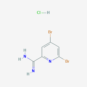 molecular formula C6H6Br2ClN3 B13653407 4,6-Dibromopicolinimidamide hydrochloride 