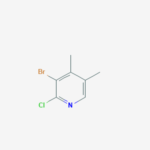 molecular formula C7H7BrClN B13653427 3-Bromo-2-chloro-4,5-dimethylpyridine 