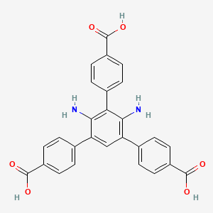 molecular formula C27H20N2O6 B13653437 4-[2,4-diamino-3,5-bis(4-carboxyphenyl)phenyl]benzoic acid 