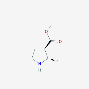 molecular formula C7H13NO2 B13653439 methyl (2S,3R)-2-methylpyrrolidine-3-carboxylate 