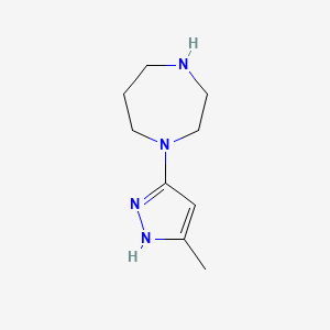 molecular formula C9H16N4 B13653442 1-(3-methyl-1H-pyrazol-5-yl)-1,4-diazepane 