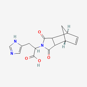 molecular formula C15H15N3O4 B13653454 2-(3,5-Dioxo-4-azatricyclo[5.2.1.0(2,6)]dec-8-en-4-yl)-3-(1H-imidazol-5-yl)propanoic acid 