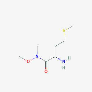 molecular formula C7H16N2O2S B13653476 (2S)-2-amino-N-methoxy-N-methyl-4-(methylsulfanyl)butanamide 