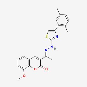 3-(1-{[4-(2,5-Dimethyl-phenyl)-thiazol-2-yl]-hydrazono}-ethyl)-8-methoxy-chromen-2-one