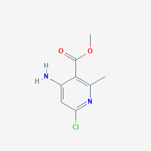 molecular formula C8H9ClN2O2 B13653554 Methyl 4-amino-6-chloro-2-methylnicotinate 