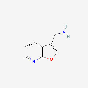 molecular formula C8H8N2O B13653559 Furo[2,3-b]pyridin-3-ylmethanamine 