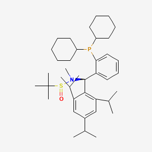 (R)-N-((R)-(2-(Dicyclohexylphosphino)phenyl)(2,4,6-triisopropylphenyl)methyl)-N,2-dimethylpropane-2-sulfinamide