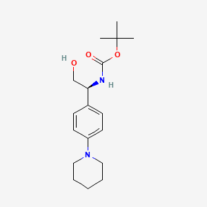 molecular formula C18H28N2O3 B13653581 tert-Butyl (S)-(2-hydroxy-1-(4-(piperidin-1-yl)phenyl)ethyl)carbamate 