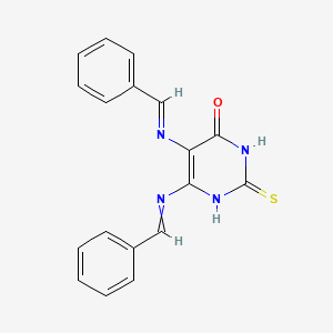 4(1H)-Pyrimidinone, 2,3-dihydro-5,6-bis[(phenylmethylene)amino]-2-thioxo-