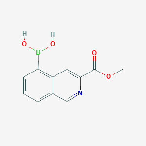 molecular formula C11H10BNO4 B13653626 (3-(Methoxycarbonyl)isoquinolin-5-yl)boronic acid 