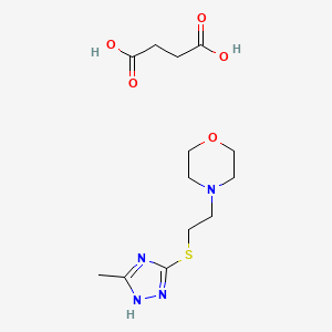 molecular formula C13H22N4O5S B13653639 4-{2-[(5-methyl-4H-1,2,4-triazol-3-yl)sulfanyl]ethyl}morpholine; butanedioic acid 