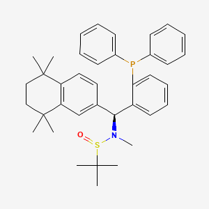 (R)-N-((S)-(2-(Diphenylphosphanyl)phenyl)(5,5,8,8-tetramethyl-5,6,7,8-tetrahydronaphthalen-2-yl)methyl)-N,2-dimethylpropane-2-sulfinamide