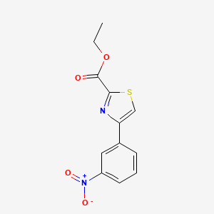 molecular formula C12H10N2O4S B1365370 Ethyl 4-(3-nitrophenyl)thiazole-2-carboxylate CAS No. 53101-05-6