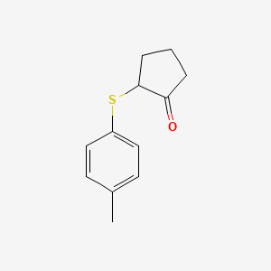 molecular formula C12H14OS B13653718 2-[(4-Methylphenyl)sulfanyl]cyclopentan-1-one CAS No. 84613-02-5