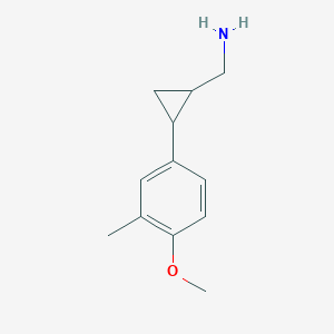 molecular formula C12H17NO B13653778 (2-(4-Methoxy-3-methylphenyl)cyclopropyl)methanamine 