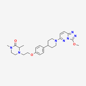 4-[2-[4-[1-(3-methoxy-[1,2,4]triazolo[4,3-b]pyridazin-6-yl)piperidin-4-yl]phenoxy]ethyl]-1,3-dimethylpiperazin-2-one