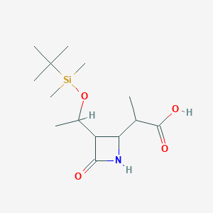 molecular formula C14H27NO4Si B13653790 2-[3-[1-[Tert-butyl(dimethyl)silyl]oxyethyl]-4-oxo-2-azetidinyl]propanoic acid 