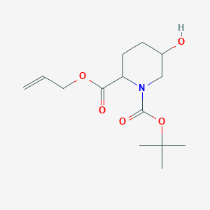 molecular formula C14H23NO5 B13653798 1-O-tert-butyl 2-O-prop-2-enyl 5-hydroxypiperidine-1,2-dicarboxylate 