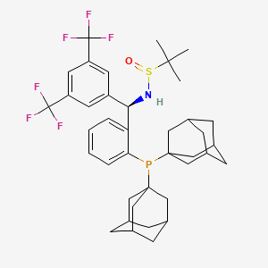 (R)-N-((R)-(3,5-Bis(trifluoromethyl)phenyl)(2-(di(adamantan-1-yl)phosphanyl)phenyl)methyl)-2-methylpropane-2-sulfinamide