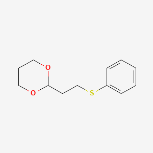 molecular formula C12H16O2S B13653845 2-(2-(Phenylthio)ethyl)-1,3-dioxane 