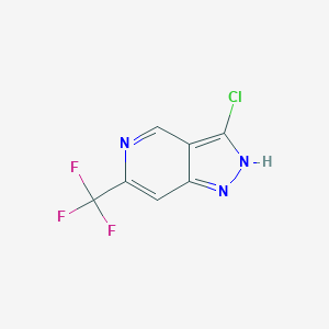 molecular formula C7H3ClF3N3 B13653850 3-Chloro-6-(trifluoromethyl)-1H-pyrazolo[4,3-c]pyridine 