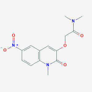 molecular formula C14H15N3O5 B13653877 N,N-Dimethyl-2-((1-methyl-6-nitro-2-oxo-1,2-dihydroquinolin-3-yl)oxy)acetamide 