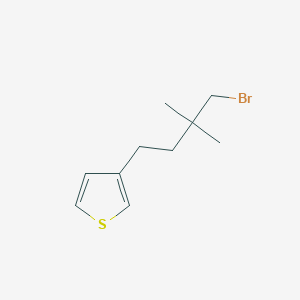 molecular formula C10H15BrS B13653938 3-(4-Bromo-3,3-dimethylbutyl)thiophene 