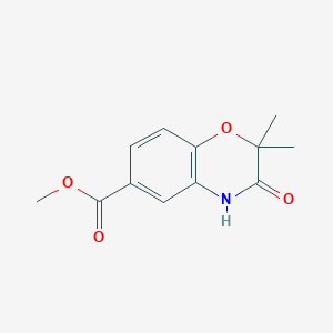 molecular formula C12H13NO4 B1365400 2,2-dimethyl-6-methoxycarbonyl-3-oxo-3,4-dihydro-2H-1,4-benzoxazine 