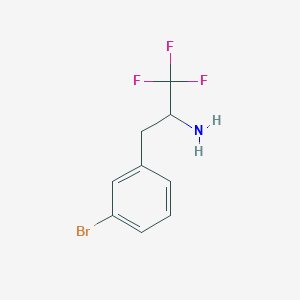 molecular formula C9H9BrF3N B13654018 3-(3-Bromophenyl)-1,1,1-trifluoropropan-2-amine 