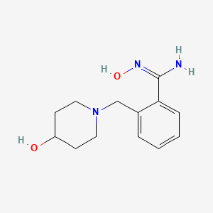 molecular formula C13H19N3O2 B13654071 N'-hydroxy-2-[(4-hydroxypiperidin-1-yl)methyl]benzenecarboximidamide 