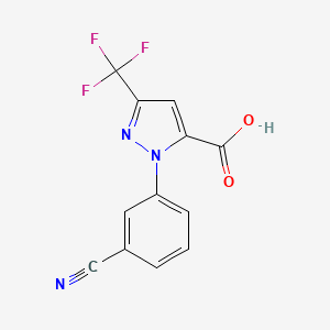 molecular formula C12H6F3N3O2 B1365409 1-(3-cyanophenyl)-3-(trifluoromethyl)-1H-pyrazole-5-carboxylic acid CAS No. 209917-93-1