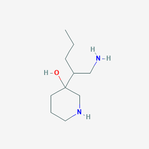 molecular formula C10H22N2O B13654091 3-(1-Aminopentan-2-yl)piperidin-3-ol 