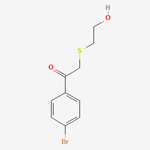 molecular formula C10H11BrO2S B13654119 1-(4-Bromophenyl)-2-[(2-hydroxyethyl)sulfanyl]ethanone 