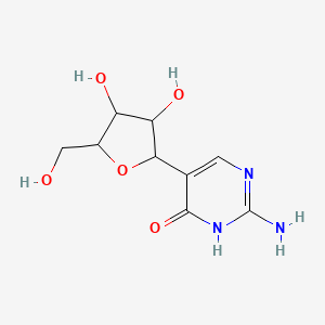 molecular formula C9H13N3O5 B13654131 2-amino-5-[3,4-dihydroxy-5-(hydroxymethyl)oxolan-2-yl]-1H-pyrimidin-6-one 