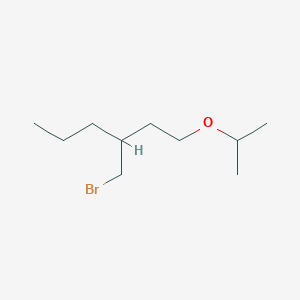 molecular formula C10H21BrO B13654135 3-(Bromomethyl)-1-isopropoxyhexane 