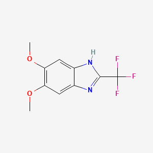 molecular formula C10H9F3N2O2 B13654137 Benzimidazole, 5,6-dimethoxy-2-(trifluoromethyl)- CAS No. 89427-13-4