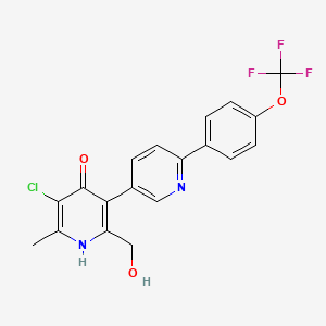 molecular formula C19H14ClF3N2O3 B13654157 5-chloro-2-(hydroxymethyl)-6-methyl-6'-(4-(trifluoromethoxy)phenyl)-[3,3'-bipyridin]-4(1H)-one 