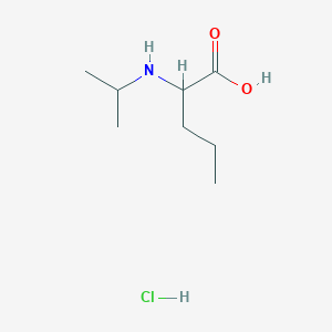 molecular formula C8H18ClNO2 B13654183 2-[(Propan-2-yl)amino]pentanoic acid hydrochloride 