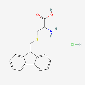 molecular formula C17H18ClNO2S B13654197 2-amino-3-(9H-fluoren-9-ylmethylsulfanyl)propanoic acid;hydrochloride 