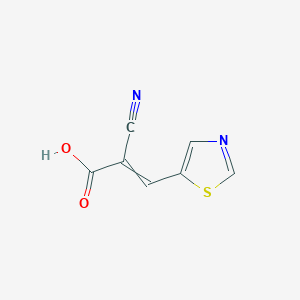 molecular formula C7H4N2O2S B13654249 (2E)-2-Cyano-3-(1,3-thiazol-5-YL)prop-2-enoic acid 