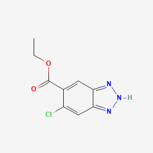 molecular formula C9H8ClN3O2 B13654320 Ethyl 5-chloro-1H-benzo[d][1,2,3]triazole-6-carboxylate 