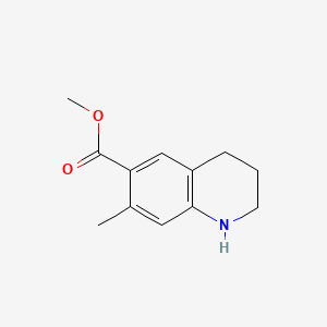 molecular formula C12H15NO2 B13654363 Methyl 7-methyl-1,2,3,4-tetrahydroquinoline-6-carboxylate 